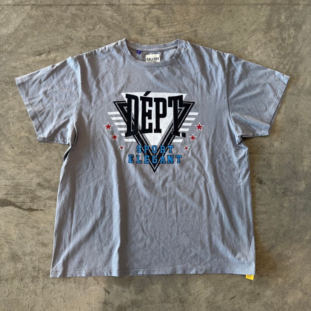 Gallery Dept Dépt Sport Elegant Triangle Graphic T-Shirt Grey USA Size XL